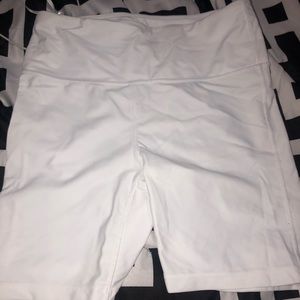 White biker shorts